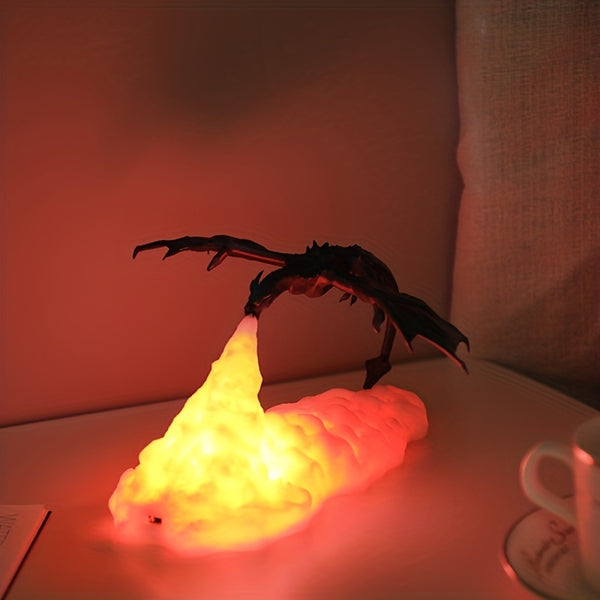 3D Fire Dragon Volcano Night Light Lamp