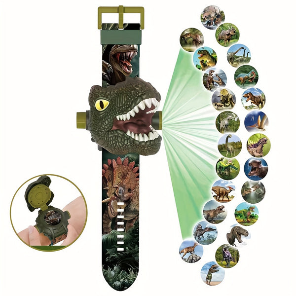 3D Dinosaur Projection Watch with 24 Patterns for Kids